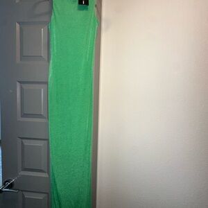 Vibrant Green Sleeveless Maxi Dress
